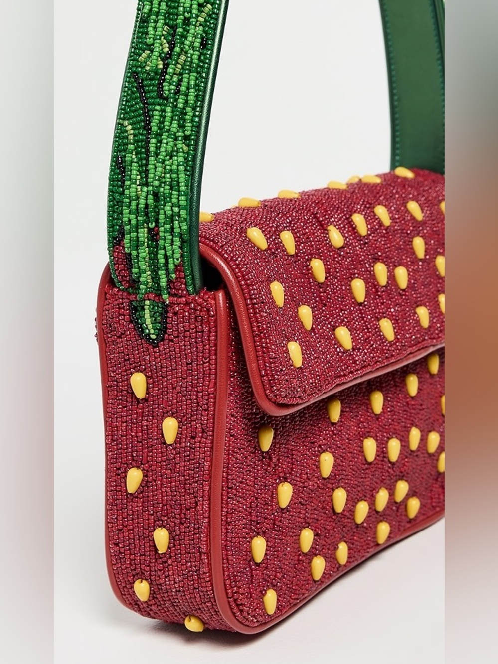 NWT Staud Beaded Tommy Shoulder Bag Strawberry Dream - Picture 14 of 16